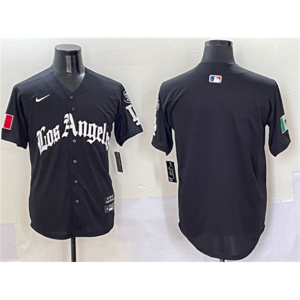 Los Angeles Dodgers Blank Black Mexico 2025 LA Gothic Style With Fernando Patch Vapor Premier Limited Stitched Jersey