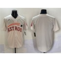 Houston Astros Blank Cream Throwback Cooperstown Collection Limited Stitched Jersey
