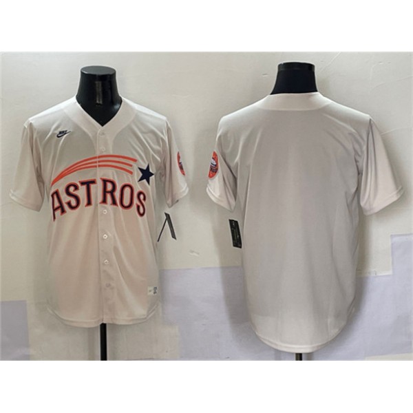 Houston Astros Blank Cream Throwback Cooperstown Collection Limited Stitched Jersey