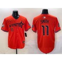 Houston Astros #11 Cam Smith Orange 2025 City Connect With Texas Patch Limited Stitched Jersey