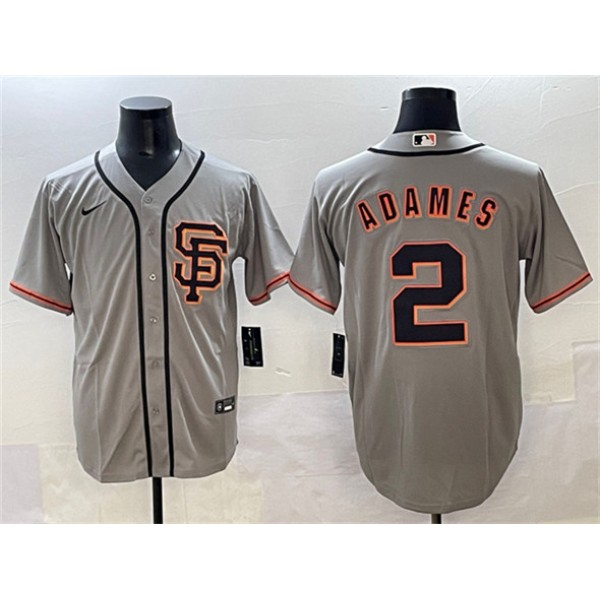 San Francisco Giants #2 Willy Adames Gray Cool Base Stitched Jersey