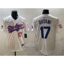Los Angeles Dodgers #17 Shohei Ohtani White With American Flag Patch Limited Stitched Jersey