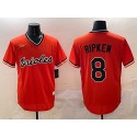 Baltimore Orioles #8 Cal Ripken Jr. Orange Throwback Stitched Jersey