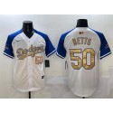 Los Angeles Dodgers #50 Mookie Betts White Royal Gold 2024 World Series Champions Vapor Limited Stitched Jersey