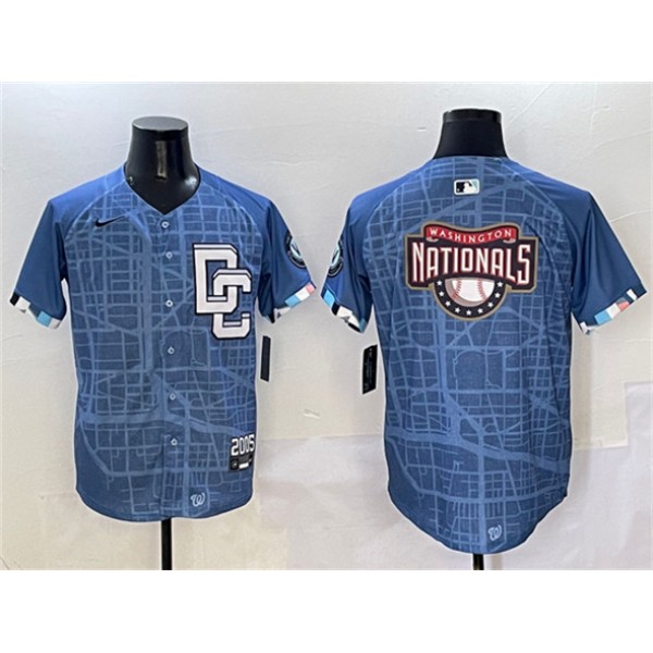 Washington Nationals Team Big Logo Blue 2025 City Connect Limited Stitched Jersey
