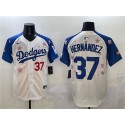 Los Angeles Dodgers #37 Teoscar Hernandez White Royal 2025 Tokyo Series Limited Stitched Jersey