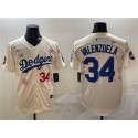 Los Angeles Dodgers #34 Fernando Valenzuela Cream 2025 Tokyo Series Limited Stitched Jersey