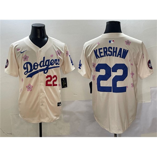Los Angeles Dodgers #22 Clayton Kershaw Cream 2025 Tokyo Series Limited Stitched Jersey
