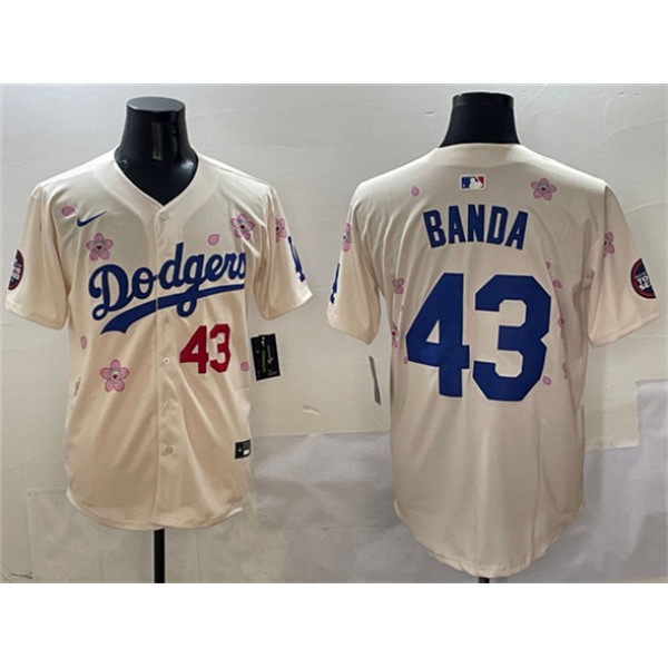 Los Angeles Dodgers #43 Anthony Banda Cream 2025 Tokyo Series Limited Stitched Jersey