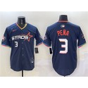 Houston Astros #3 Jeremy Pena Navy 2025 City Connect With Texas Patch Limited Stitched Jersey