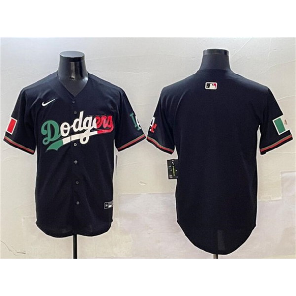 Los Angeles Dodgers Blank Black Mexico Flag Limited Stitched Jersey