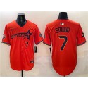 Houston Astros #7 C.J. Stroud Orange 2025 City Connect With Texas Patch Limited Stitched Jersey