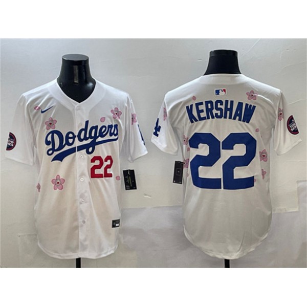 Los Angeles Dodgers #22 Clayton Kershaw White 2025 Tokyo Series Limited Stitched Jersey