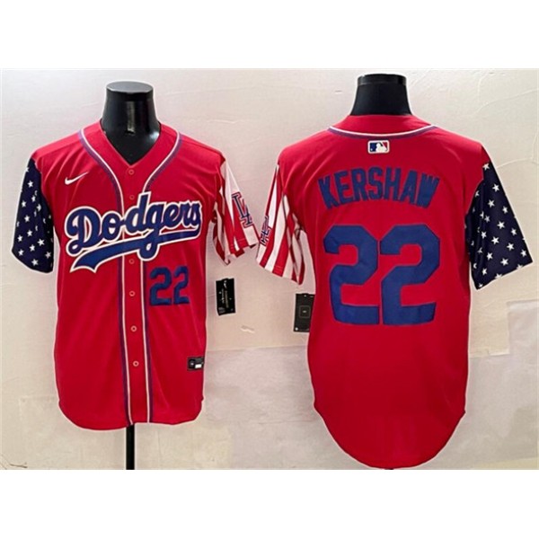 Los Angeles Dodgers #22 Clayton Kershaw Red Limited Stitched Jersey