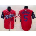 Los Angeles Dodgers #5 Freddie Freeman Red Limited Stitched Jersey