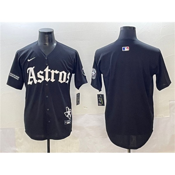 Houston Astros Blank Black Gothic 'Houston Born Barrio Raised' Limited Stitched Jersey
