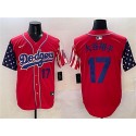Los Angeles Dodgers #17 大谷翔平 Red Limited Stitched Jersey