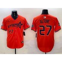 Houston Astros #27 Jose Altuve Orange 2025 City Connect With Texas Patch Limited Stitched Jersey