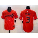 Houston Astros #3 Jeremy Pena Orange 2025 City Connect With Texas Patch Limited Stitched Jersey