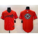 Houston Astros Team Big Logo Orange 2025 City Connect With Texas Patch Limited Stitched Jersey