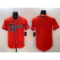 Detroit Tigers Blank Orange With Patch Cool Base Stitched Jersey