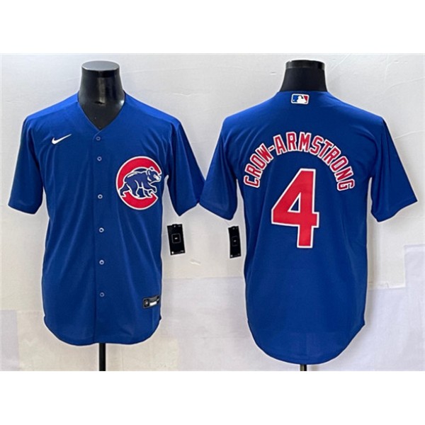 Chicago Cubs #4 Pete Crow-Armstrong Royal Cool Base Stitched Jersey