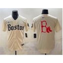 Boston Red Sox Team Big Logo Cream Gothic Vapor Limited Stitched Jersey