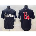 Boston Red Sox Team Big Logo Black Gothic Vapor Limited Stitched Jersey