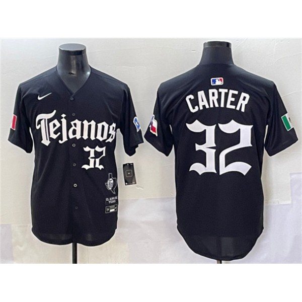 Texas Rangers #32 Evan Carter Black Mexico 2025 Vapor Premier Limited Stitched Jersey