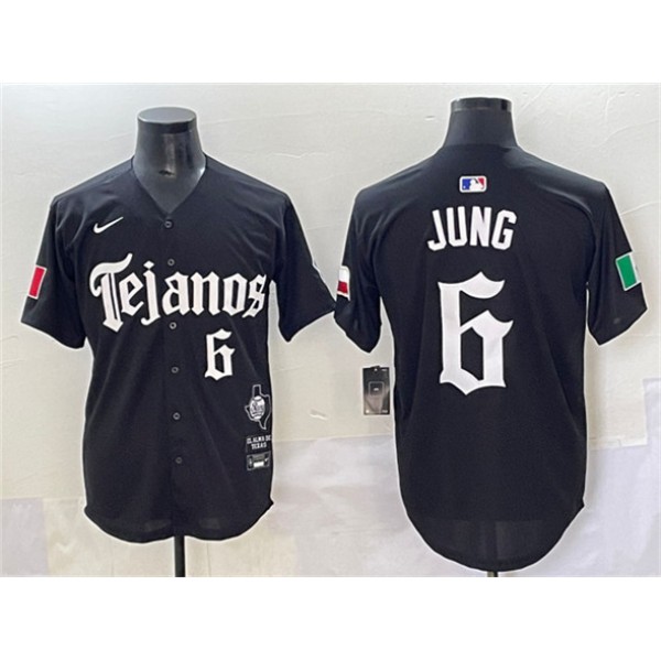 Texas Rangers #6 Josh Jung Black Mexico 2025 Vapor Premier Limited Stitched Jersey