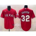 Texas Rangers #32 Evan Carter Red Cool Base Stitched Jersey