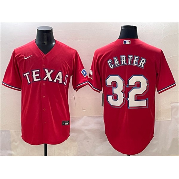 Texas Rangers #32 Evan Carter Red Cool Base Stitched Jersey