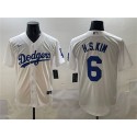 Los Angeles Dodgers #6 H.S.Kim White Cool Base Stitched Jersey