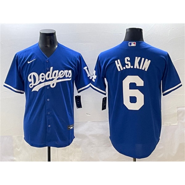 Los Angeles Dodgers #6 H.S.Kim Royal Cool Base Stitched Jersey