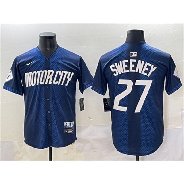 Detroit Tigers #27 Trey Sweeney 2024 Navy City Connect Cool Base Limited Stitched Jersey