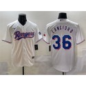 Texas Rangers #36 Wyatt Langford White Cool Base Stitched Jersey