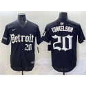 Detroit Tigers #20 Spencer Torkelson Black 'Motor Gothic Edition' Vapor Premier Limited Stitched Jersey