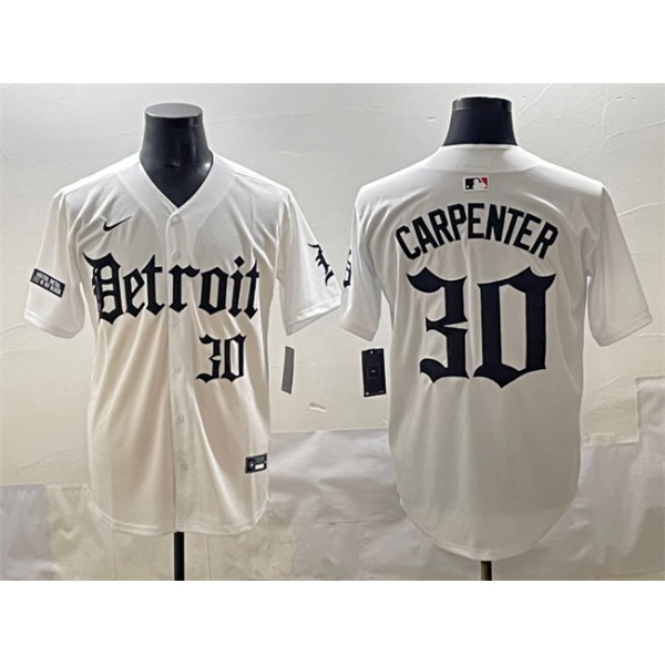 Detroit Tigers #30 Kerry Carpenter White 'Motor Gothic Edition' Vapor Premier Limited Stitched Jersey