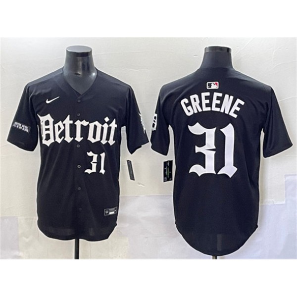 Detroit Tigers #31 Riley Greene Black 'Motor Gothic Edition' Vapor Premier Limited Stitched Jersey