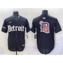 Detroit Tigers Team Big Logo Black 'Motor Gothic Edition' Vapor Premier Limited Stitched Jersey