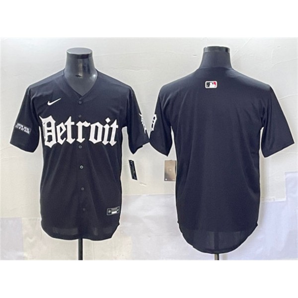 Detroit Tigers Blank Black 'Motor Gothic Edition' Vapor Premier Limited Stitched Jersey