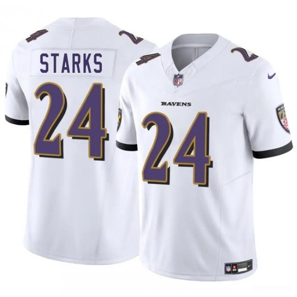 Baltimore Ravens #24 Malaki Starks White 2025 Draft F.U.S.E. Vapor Limited Jersey