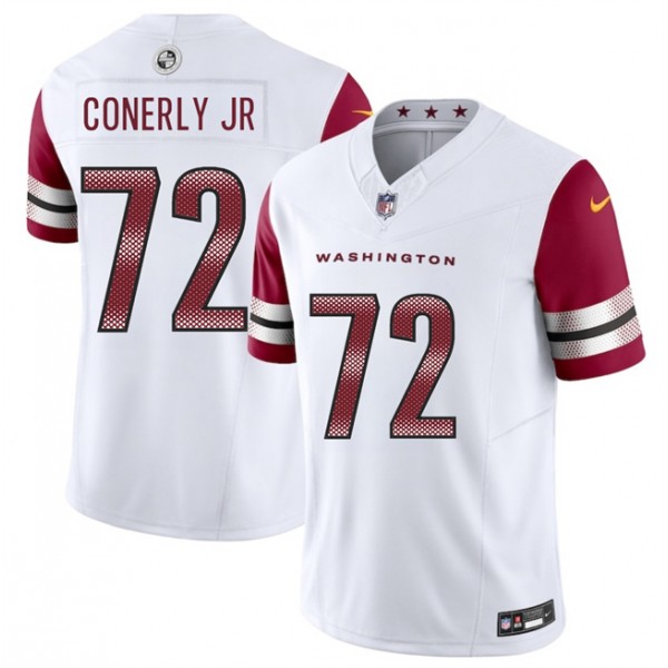 Washington Commanders #72 Josh Conerly Jr White 2025 Draft F.U.S.E. Vapor Limited Stitched Jersey