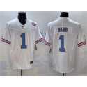 Tennessee Titans #1 Cameron Ward White 2025 Draft F.U.S.E. 1997 Throwback Patch Vapor Limited Stitched Jersey