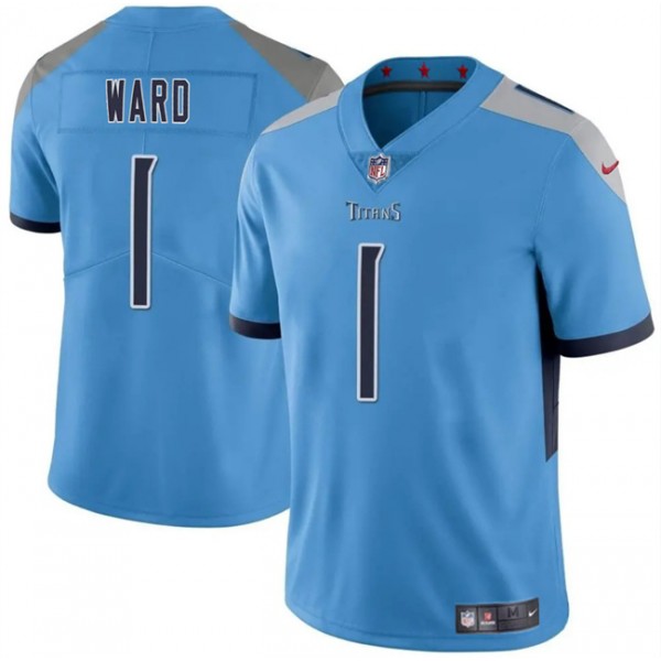 Tennessee Titans #1 Cameron Ward Blue 2025 Draft Vapor Untouchable Stitched Jersey