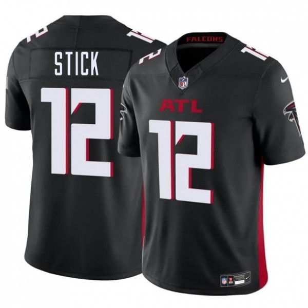 Atlanta Falcons #12 Easton Stick Black 2025 F.U.S.E. Vapor Untouchable Limited Stitched Jersey