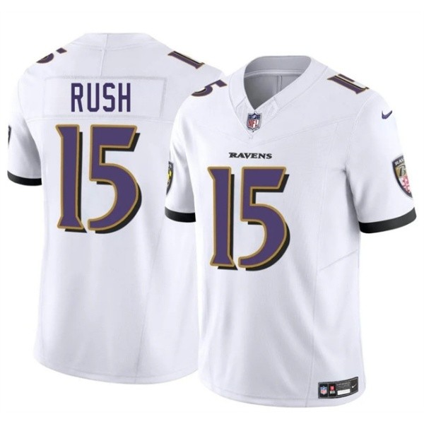 Baltimore Ravens #15 Cooper Rush White 2025 F.U.S.E. Vapor Limited Jersey
