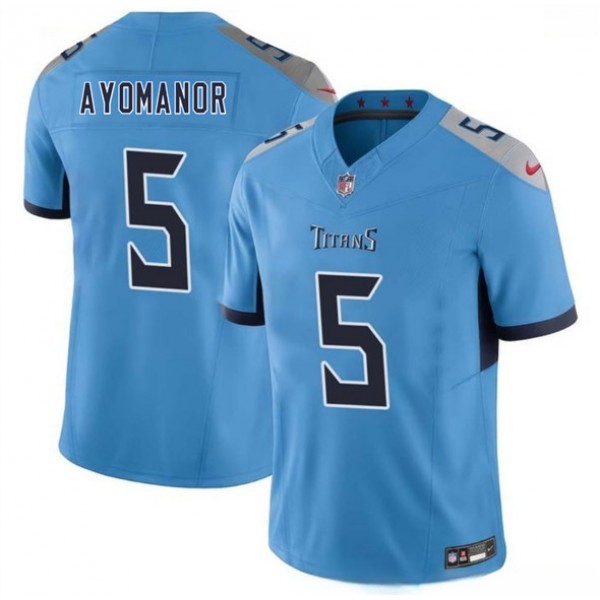Tennessee Titans #5 Elic Ayomanor Blue 2025 Draft F.U.S.E. Vapor Limited Stitched Jersey