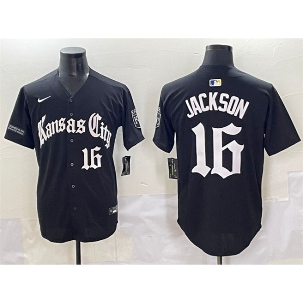 Kansas City Royals #16 Bo Jackson Black 'Gothic Crown Edition' Vapor Premier Limited Stitched Jersey