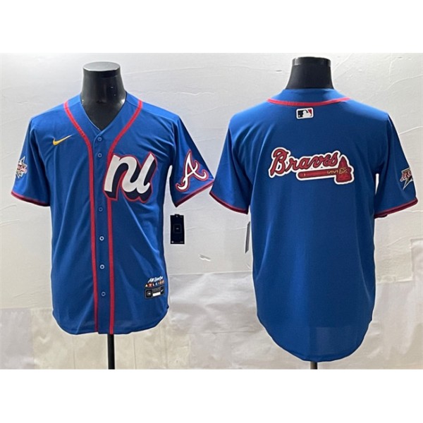 National League Atlanta Braves Team Big Logo Blue 2025 All-Star Edition Limited Stitched Jersey